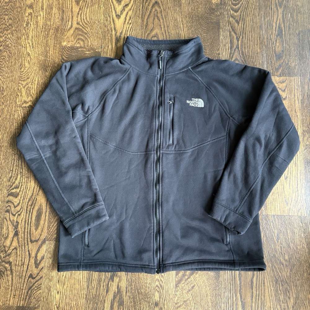 The North Face Full Zip Fleece Jacket Men L Black Triclimate Sherpa Liner Hiking